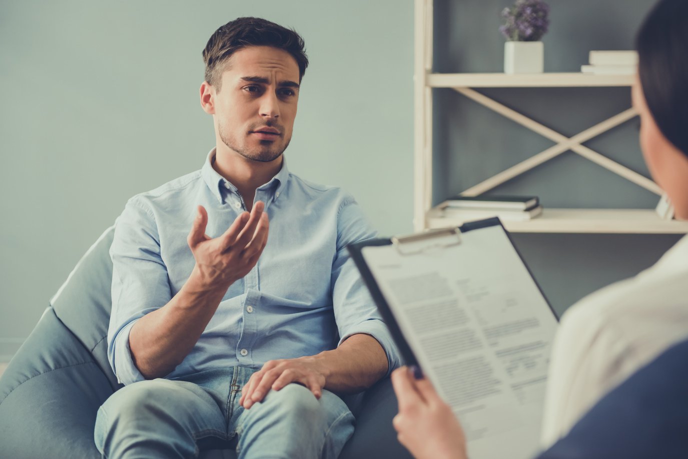 Guy at the psychologist